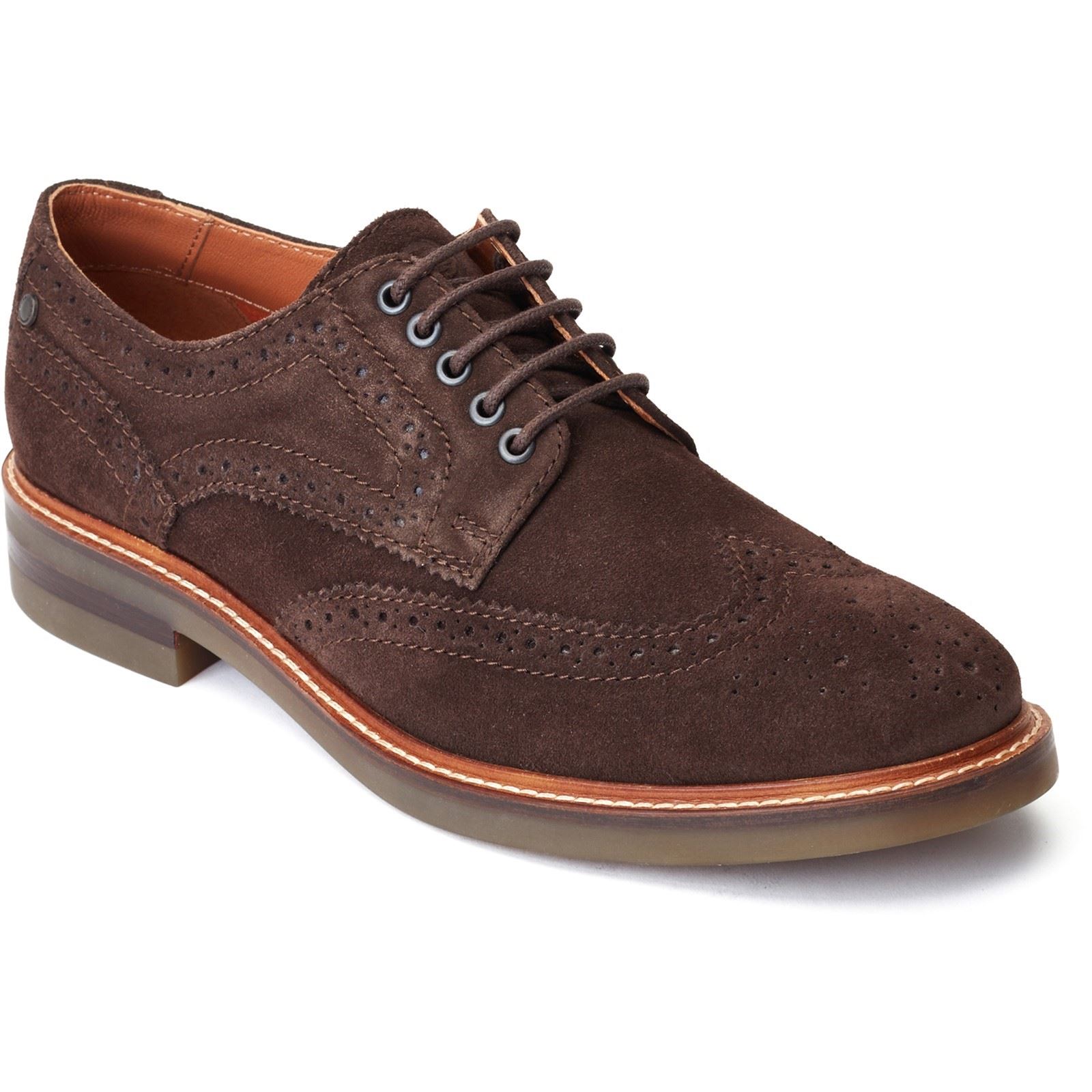 Base London Hatfield Leder Herren Burnt Braun Brogues Schuhe