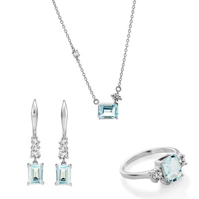 Orphelia 'Fira' Damen 925 Sterling Silber Set: Halskette + Ohrringe + Ring - Silber SET-7571 Image