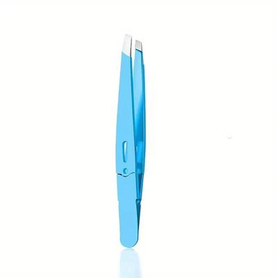 1pc Precision Tweezers for Eyebrows and Facial Hair, Durable Stainless Steel Hair Removal Tweezers for Plucking Beard and Brows, Essential Beauty Tool for Daily Grooming