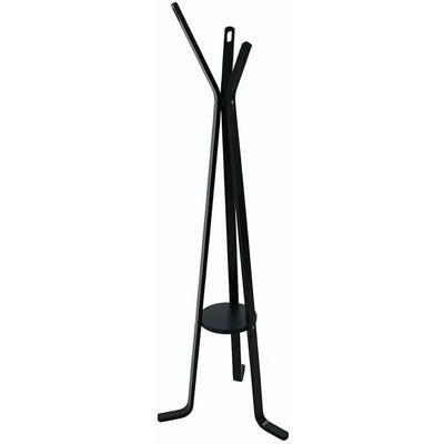 Schwarze Holzständer-Garderobe mit 3 Armen, 50cm x 170cm Image