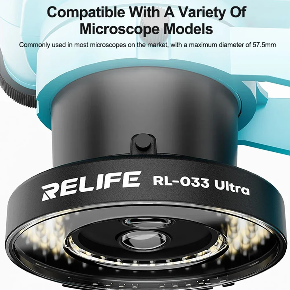 RELIFE RL-033 Ultra-Mikroskop-LED-Ringlicht, 105 LEDs, USB-betrieben, einstellbare Helligkeit, Trennsteuerung, Lichtquellen-Werkzeuge Image
