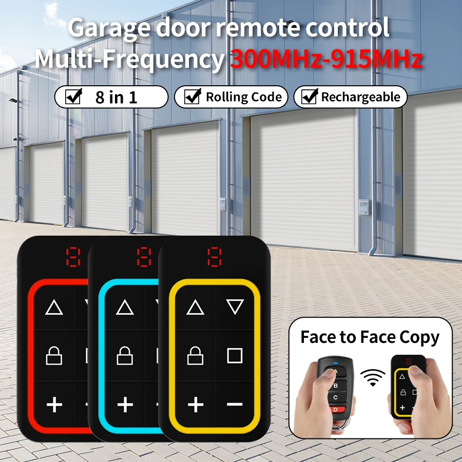 Multifrequenz 300-915 MHz Garagentor-Fernbedienung Kopiergerät 433 MHz 868 MHz 8 Kanäle Garagentor-Fernbedienung Image
