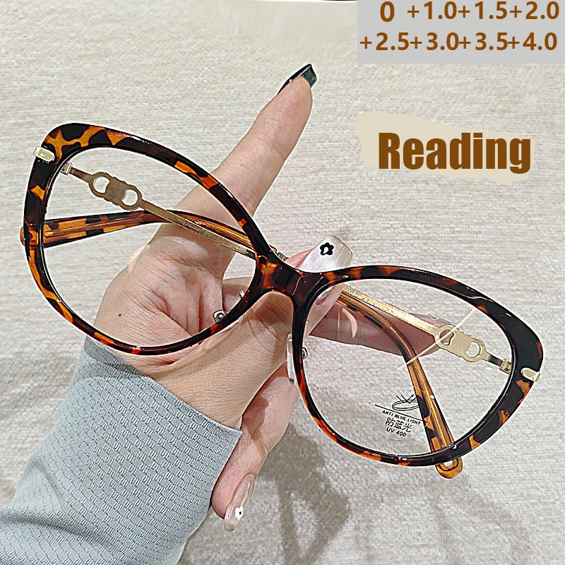 Neue Cat-Eye-Lesebrille, Retro-Anti-Blaulicht-Brille für Damen, modische Lesebrille 5026 Image