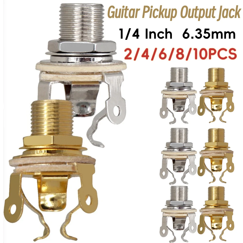 2-10PCS 1/4 Zoll 6,35 Mm Gitarre Pickup Ausgang Jack Elektrische Gitarre Mono Jack Multi-punkt Noise Reduktion 1/4 "Ausgang Jack Image