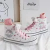 Kawaii Damen Schuhe Sanrio Cinnamoroll Süße Lolita High Top Canvas Schuhe Anime Vielseitig für Mädchen Student Casual Sneakers Schuhe