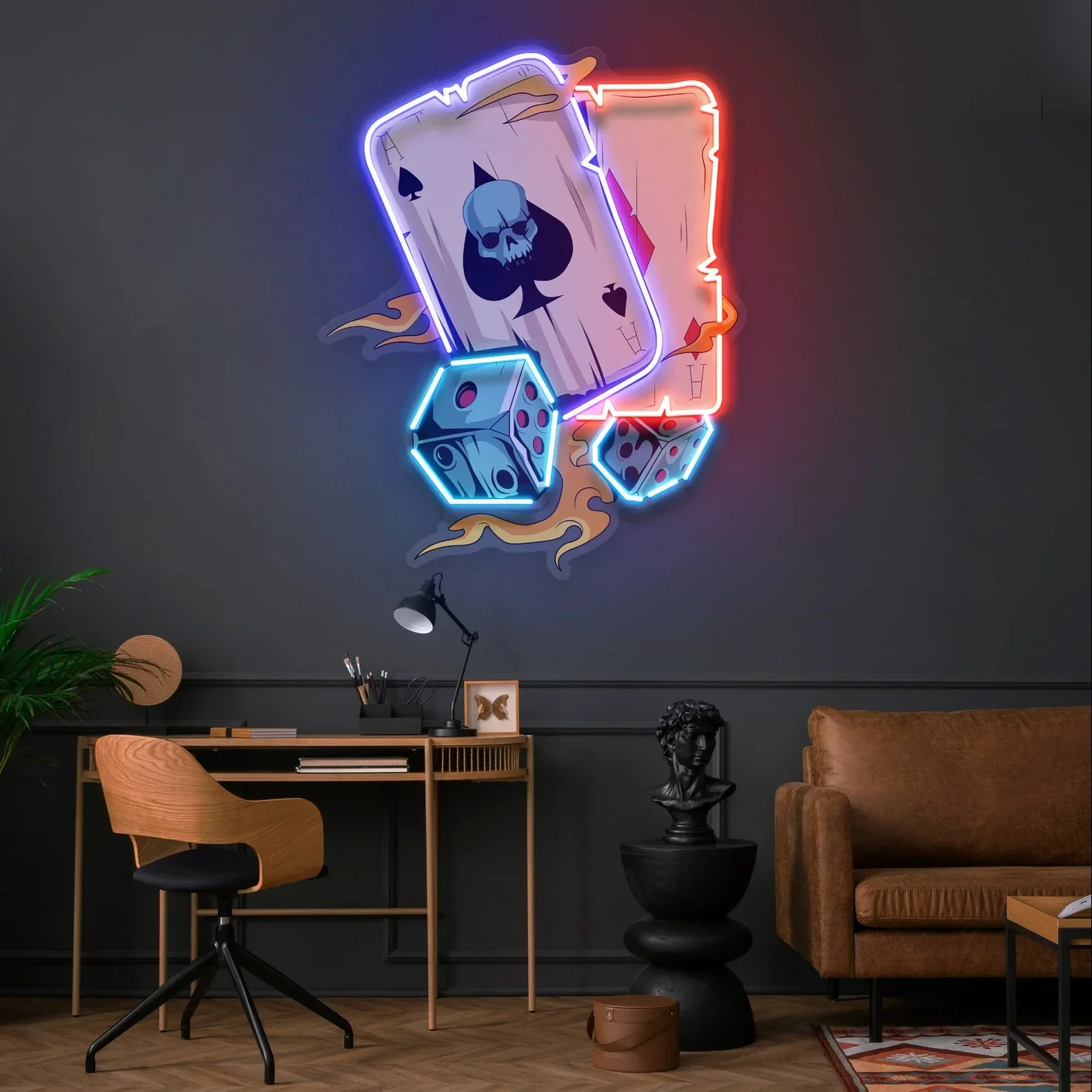 Coole Poker Leucht reklame UV-Druck Zeichen Wand kunst Dekor USB Nacht Zeichen Teenager Schlafzimmer Spielzimmer Zeichen Bar Bier Club Neon Geburtstags geschenk Image