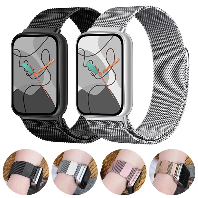 Magnetische Schleife Band Für Xiaomi Mi Band 9 Pro 8 Pro Edelstahl Armband Armband Für Redmi Uhr 4 5 metall Armband Zubehör Image