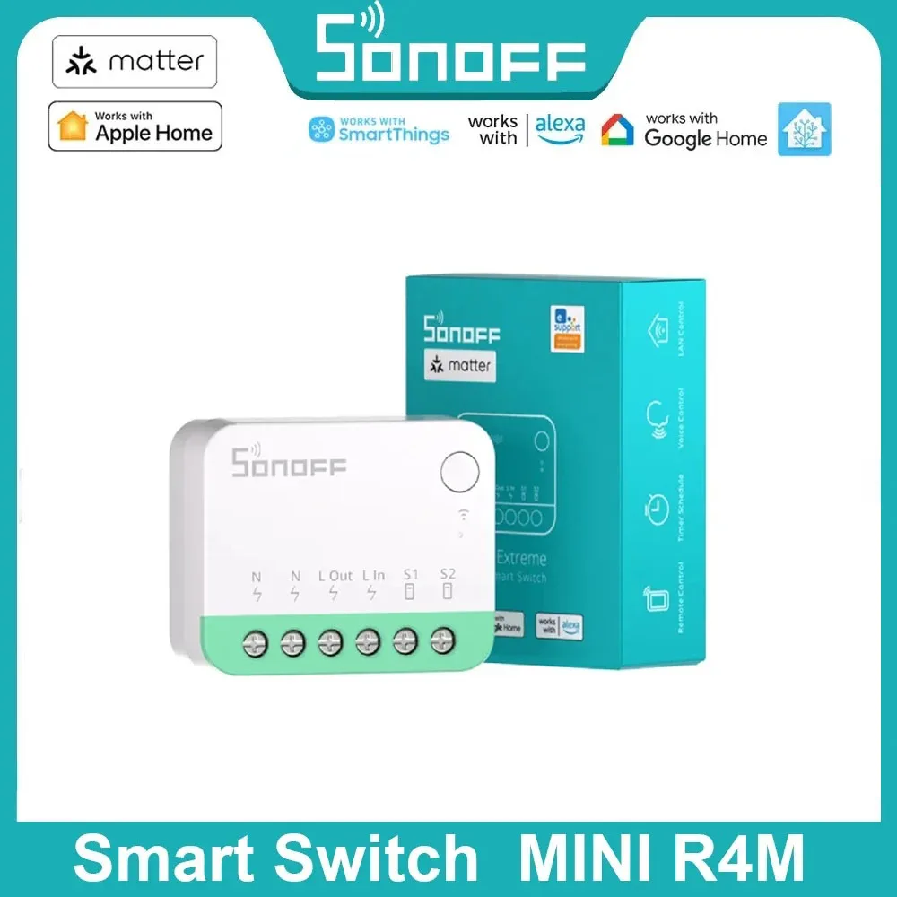 SONOFF MINIR4M Matter Extreme WiFi Smart Switch Detach Relay Scene Breaker eWeLink Sprachsteuerung Alexa Google Home Smartthings Image