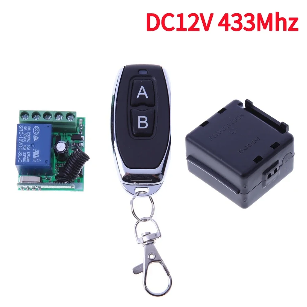 433 Mhz DC12V Tor Fernbedienung Schalter Relais Empfänger 1CH Controller RF Fernbedienung Universal Wireless Fernbedienung Schalter Image