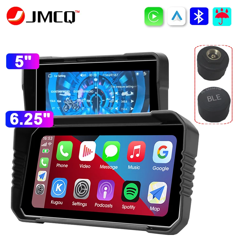 5/6,25 zoll TPMS GPS Navigation Motorrad IPX7 Wasserdichte Carplay Display Bildschirm Tragbare Moto Wireless Android Auto Monitor Image