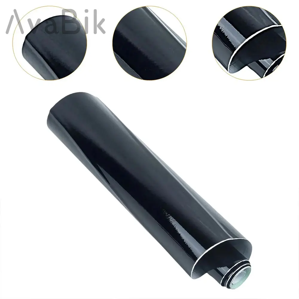 50 cm x 10/300 cm Mattschwarz Vinyl Car Wrap Film PVC Schwarz Karosserie Farbwechsel Aufkleber DIY Styling Aufkleber mit Air Release Image