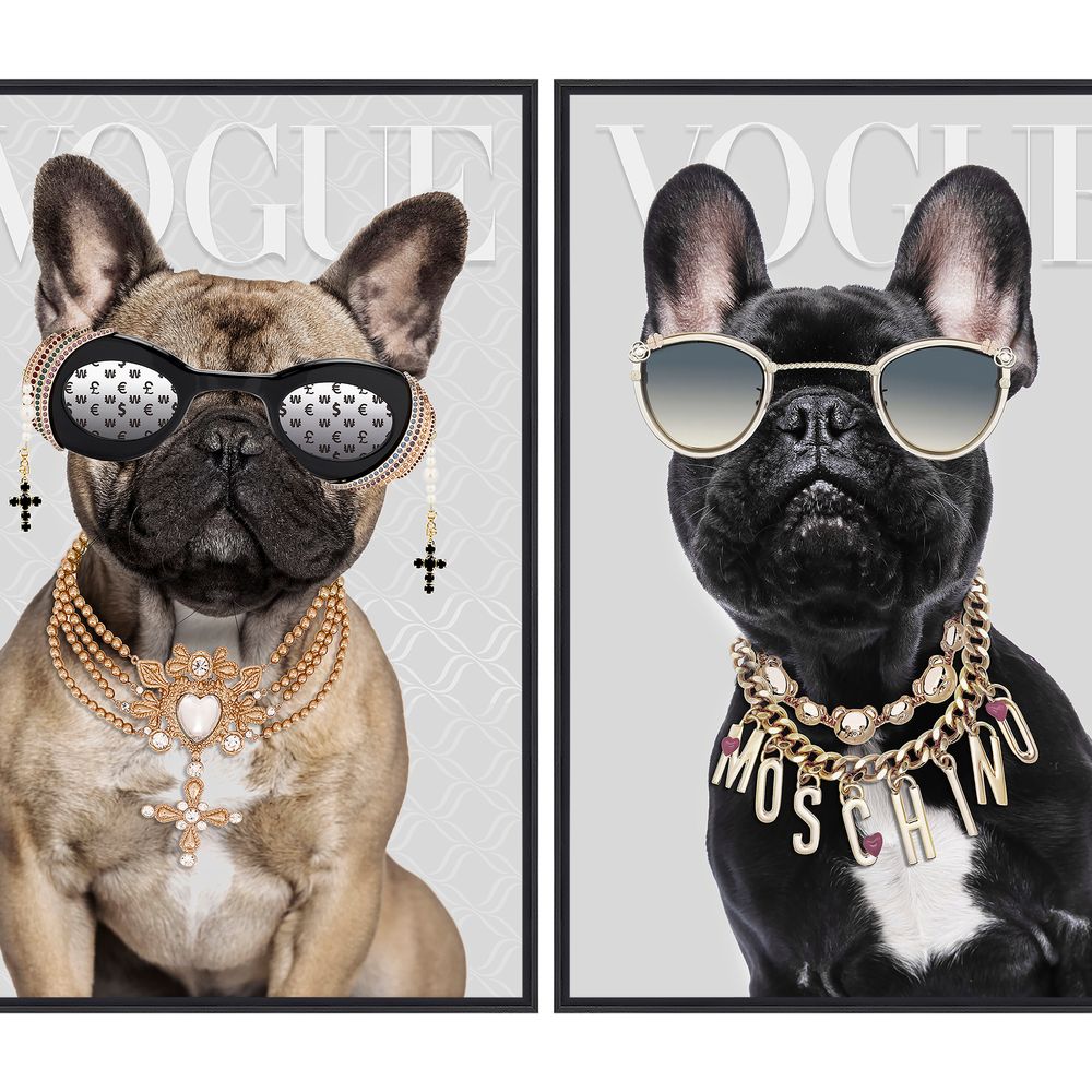 La Casa »Glamorous dogs« Glasbilder 40x60 cm 2er-Set Image