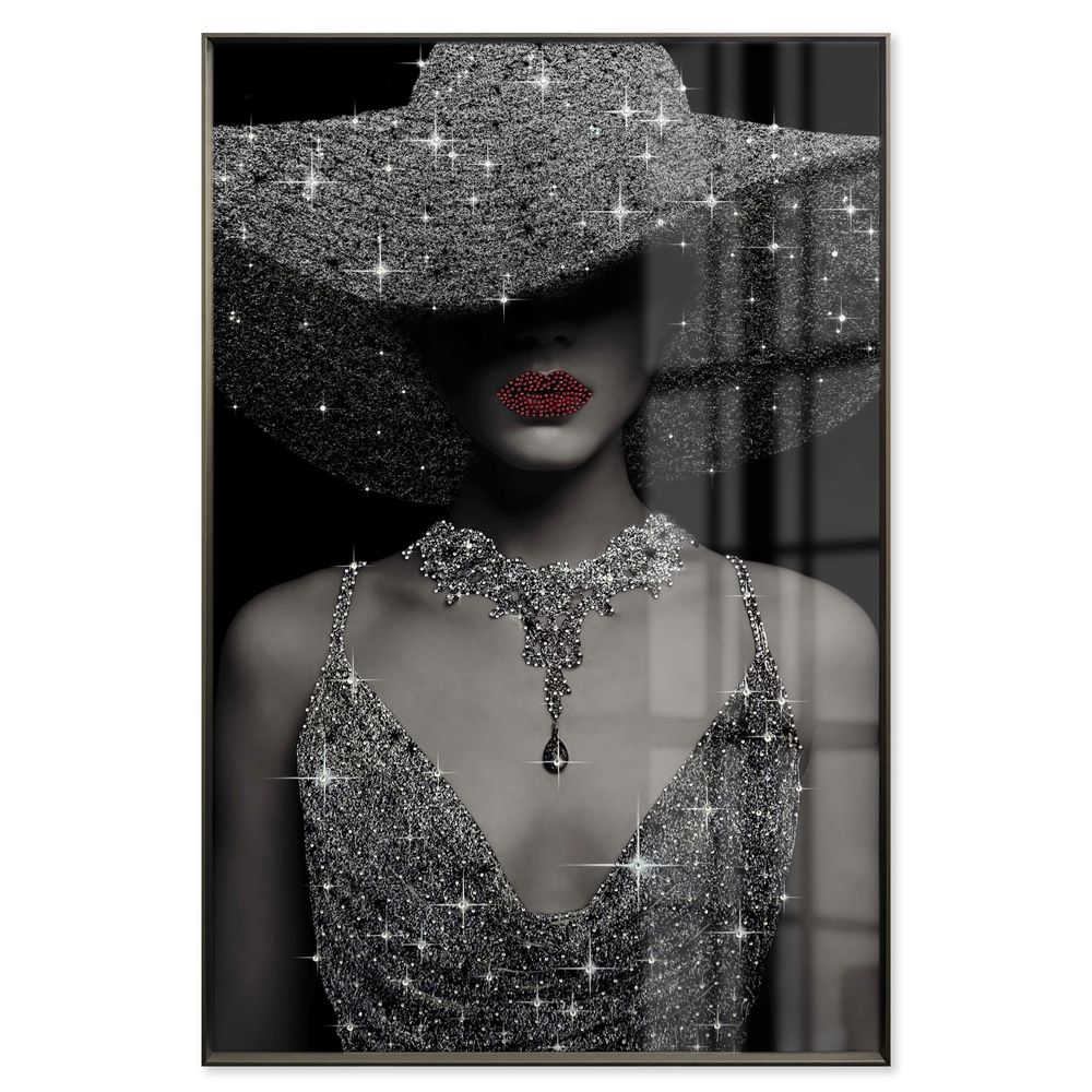 La Casa »Lady Diamonds« Glasbild mit Strassapplikation 80x120 cm Image