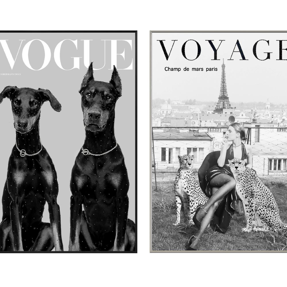 La Casa »Vogue and Voyage« Glasbilder mit Strassapplikation 20x30 cm 2er-Set