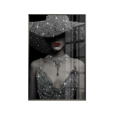 La Casa »Lady Diamonds« Glasbild mit Strassapplikation 80x120 cm gerahmt Image