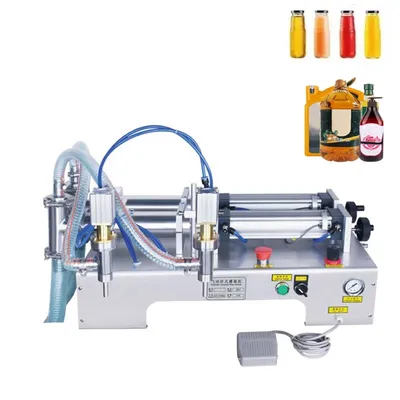 quantitative filling machine for beverage juice wine milk olive oil stainless steel double head liquid filling machine
