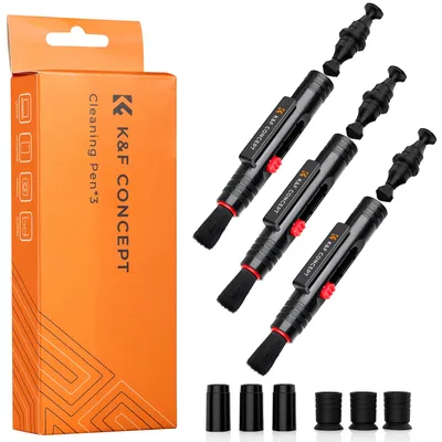 K&F Concept Camera Lens Cleaning Pen with Replaceable Soft Cleaning Brush Carbon Head Camera Cleaner Pen Sets for DSLR Cameras