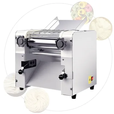 Electric Noodle Press Machine Dough Roller Stainless Steel Desktop Pasta Dumpling Maker Commercial Kneading Noodle Machine