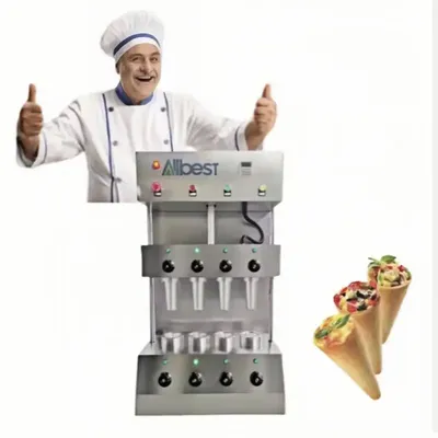 Handheld Sweet Hand Held Cone Pizza Machine Spiral Stainless Steel Shell Pizza Machine Pizza Umbrella Machine
