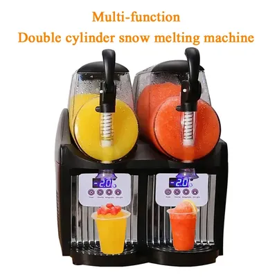 Commercial Slushy Machine Double Drink Dispenser Cold Juice Beverage Maker Stainless Steel For Home Bar Restaurant