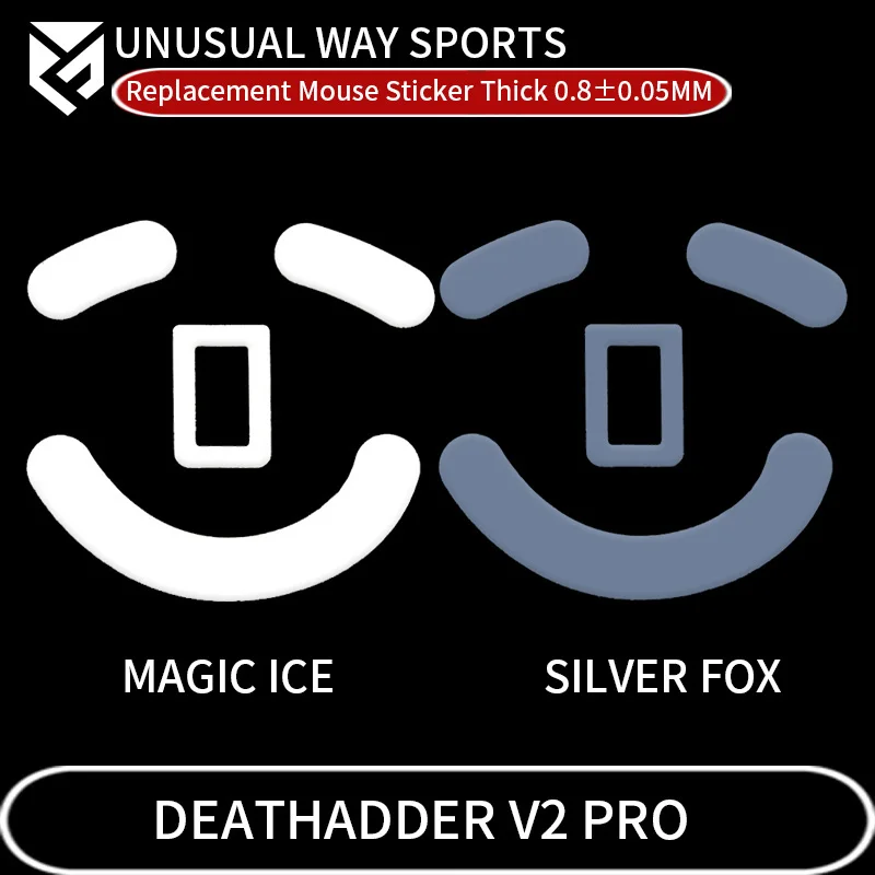 UnusualWaySports Mouse Skates Feet Deathadder V2 Pro X Hyperspeed Cambered Surface PTFE Anti Collapse Magic Ice Silver Fox