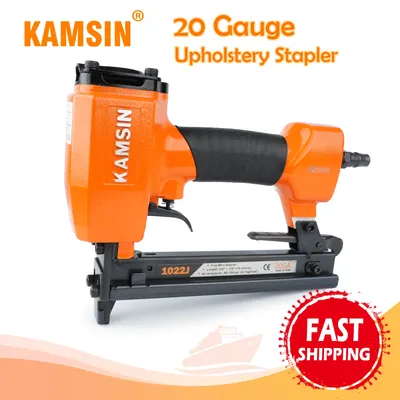 KAMSIN 1022J 20 Gauge 11.2MM Crown Pneumatic Stapler Upholstery Staple Gun Tools for Woodworking Furniture Cabinets