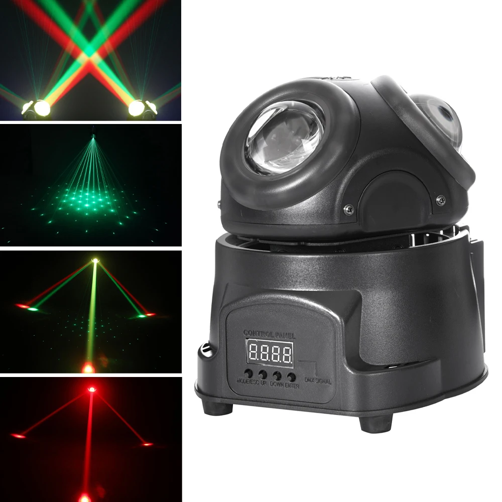 3IN1 Effect Beam LED Moving Head Lights DMX Control DJ Laser Lights with LED Strip for Disco Party Wedding Club LED Stage Light