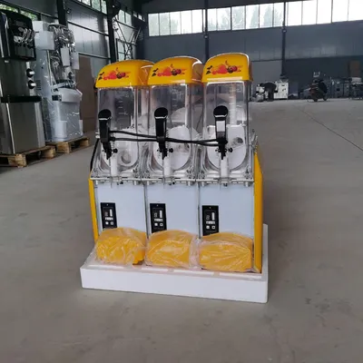 Slush Cold Drink Snow Melt Machine Double Cylinder Commercial Pellet Juice Beverage Automatic Mixing Smoothie Milk Tea Smoothie