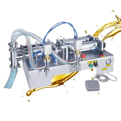 Pneumatic Double-Head Liquid Filling MachineBeverage Juice Wine Milk Automatic Quantitative Filling Machine