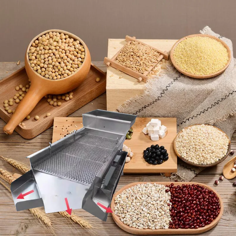 Household Corn Rapeseed Wheat Small Winnowing Filter Screen Vibrating Screening Seed Sieve Separation Grain Sieving Machine