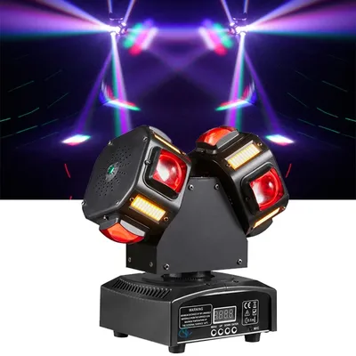 Stage DJ Light LED 120W Double Head Beam Strobe Lamp Moving Head Effect Disco Party Light DMX512 For Nightclub Bar Event