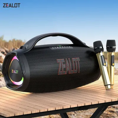 ZEALOT-S98M Karaoke Portable Bluetooth Speaker, Wireless Portable Speaker with 1-2 Microphone, Karaoke Machine for Home