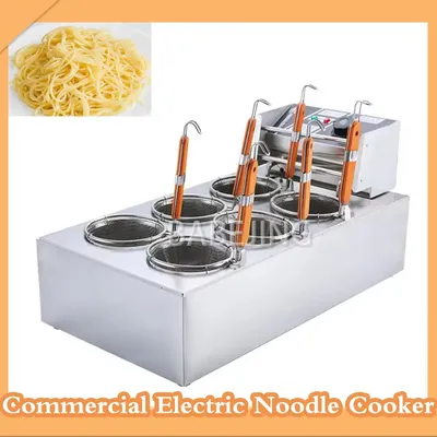 BABEJING 6-Hole Desktop Commercial Noodle Machine Multifunctional Kitchen Equipment 12L Electric Cooking Noodle Machine