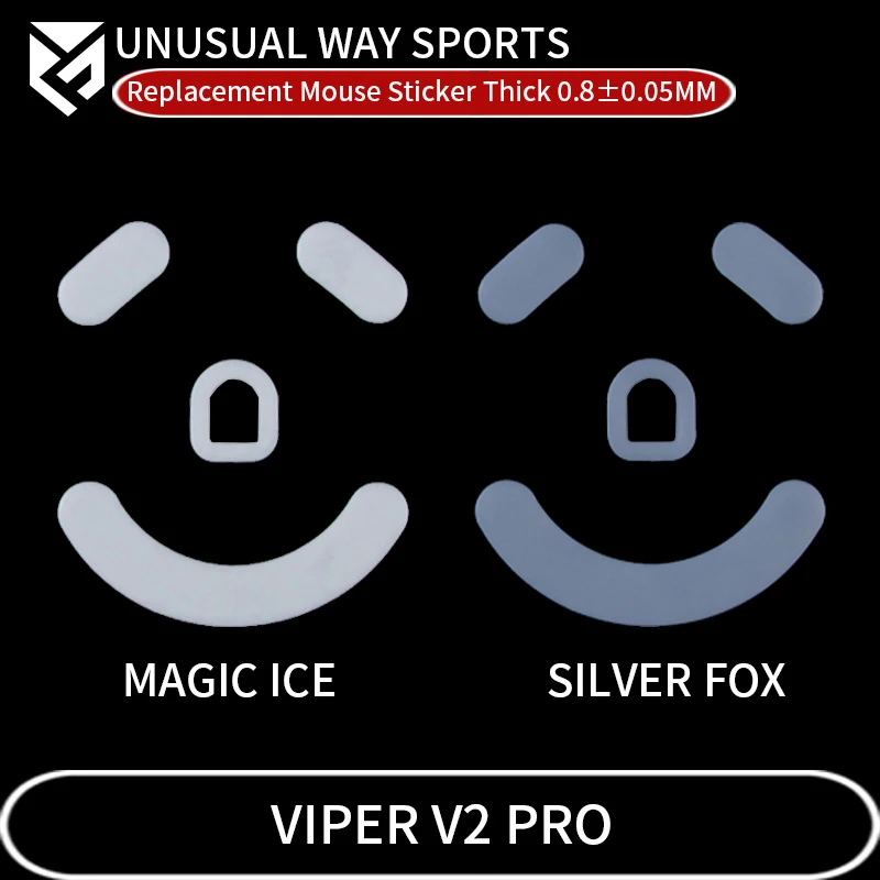 UnusualWaySports Mouse Skates Feet Viper V2 Pro Cambered Surface PTFE Anti Collapse Magic Ice Pink Black Silver Fox