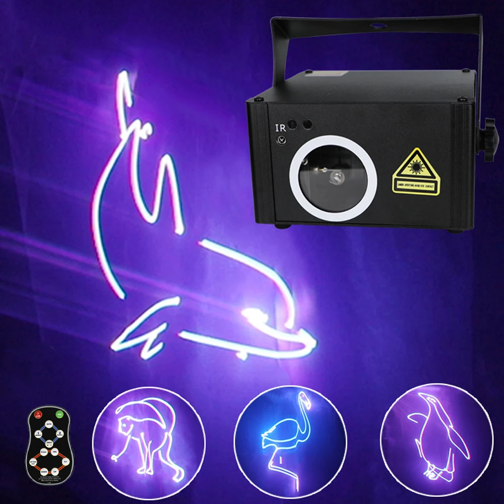 DJ Laser Lights for Party Hundreds of Patterns DMX Control TF Card Animation Lazer Light for Disco Club Supports Custom Drawings