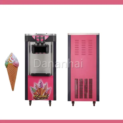 Including Tariffs 2200W Commercial Multifunctional Hard Ice Cream Machine, Movable Vertical Frozen Yogurt Machine