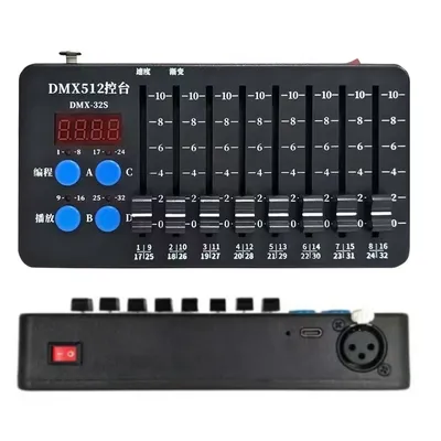 Battery Powered 32 Channel DMX Light Console Dj Lighting Equipments Mini DMX 512 Stage Controller For LED Par Moving Head Lights