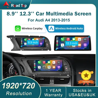12.3 inch RoadTop Wireless CarPlay Multimedia Ultra-thin Screen Android Auto For Audi A4 2013-2015 Airplay Autolink Function