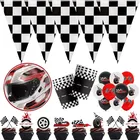 Decorazione per feste di compleanno da corsa Banner per palloncini Stoviglie usa e getta Bicchieri di carta Tovaglioli per piatti Forniture per decorazioni per feste di compleanno per bambini