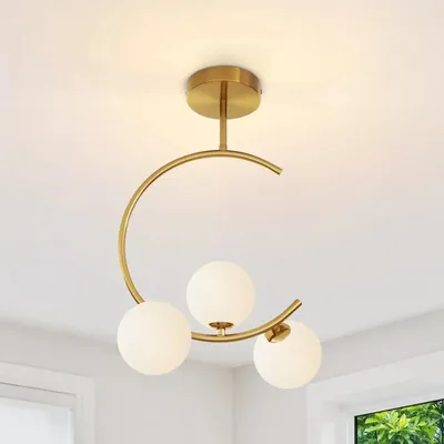 3 Head Gold Glass Ball Ceiling Lamp Home Lighting Room Decor Ceiling Light Living Room Bedroom Hallway Advanced simplicity