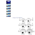 Pacchetto 10 Ag0/LR521 AG1/LR621 AG3/LR41 AG4/LR626 AG13/LR144 AG10 Pulsante alcalino Batteria 1.55VCOIN per elettronica