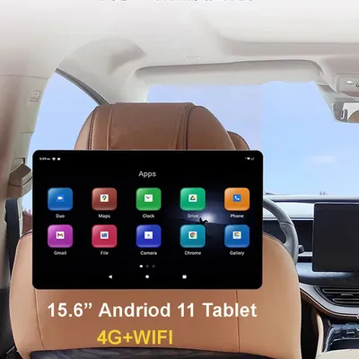 15.6 inch Car Headrest Monitor Tablet PC 4G WIFI Rotatable Rear Entertainment TV Andriod 11 Full HD 1080P/HDMI//BT 3GB+32GB ROM