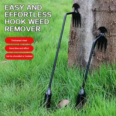Metal Weed Cleaning Shovel Garden Hoe Tool 2 in 1 Double Hoe Cultivator Gardening Weed-Puller with Handle for Flower Gardens