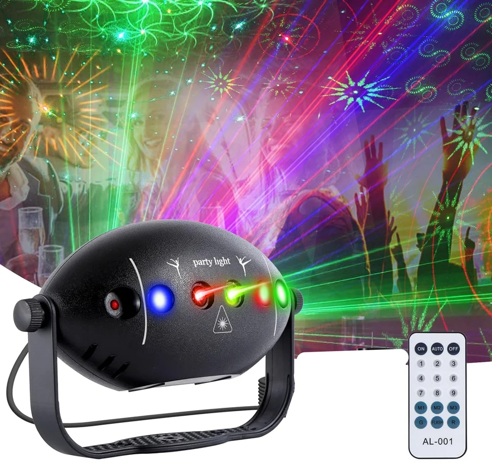 Dj Lighting Stage Party Light Voice Controlled Disco Ball Light Party Light with Remote Control 3 Led Backlight Flashing Pattern Projection Light Indoor Party Dance Hall Home Christmas Party Club