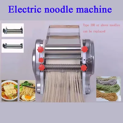 Electric Dough Roller Sheeter Stainless Steel Noodle Dumpling Pasta Maker Making Machine With Changeable Roller And Blade