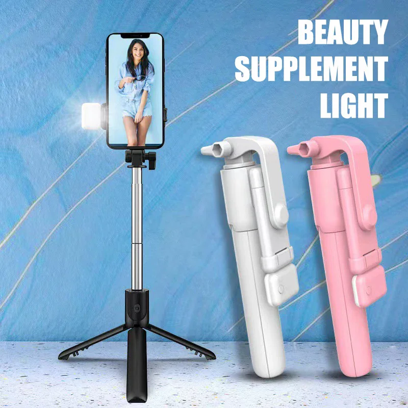 Wireless Bluetooth Selfie Stick Tripod with Remote Extendable Tripod with LED Selfie Light Detachable for Ios Android Smartphone