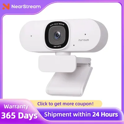 NUROUM V15-AF HD Webcam 2k 30fps with AI Noise Suppression and Microphone, Autofocus Webcam
