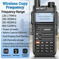ABBREE AR-F5 136-520MHZ/GMRS Walkie Talkie a lungo raggio VOX frequenza di copia wireless Supporto ad alta potenza Ricarica USB portatile