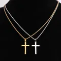 Collana con ciondolo croce minimalista Collana da donna con ciondolo moda in oro argento doppio colore da uomo