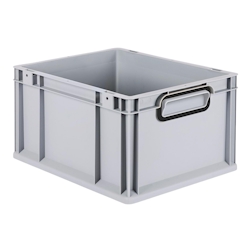 Proregal Eurobox NextGen Color, HxBxT 22x30x40cm, 20 Liter, Griffe schwarz zu, Grau, Eurobehälter, Transportbehälter Image
